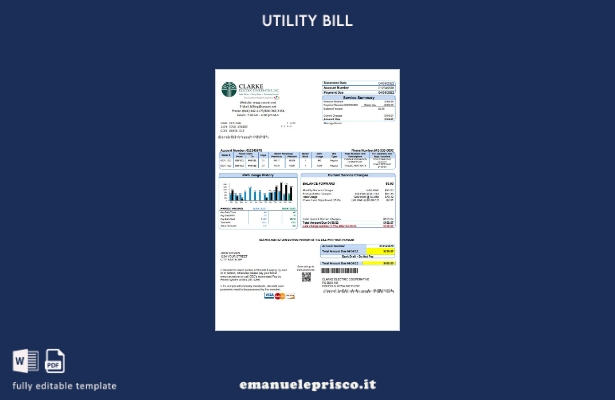 modello di bolletta delle utenze USA Iowa Clarke Electric Cooperative, Inc. stil